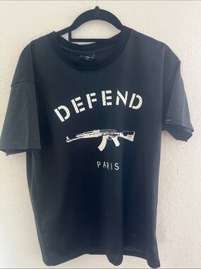 DEFEND Paris Black Graphic Men's T-Shirt